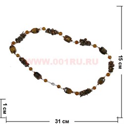 Бусы из тигрового глаза 70 см оптом (россыпь+камень) - фото 56530