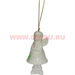 Подвеска колокольчик (KL-1655) ангелочек из фарфора 12 шт/упаковка - фото 56795