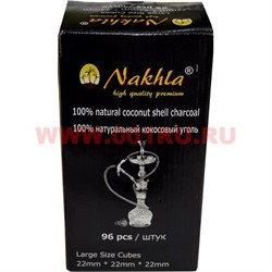Уголь для кальяна Nakhla 96 кубиков 22х22 мм кокосовый 1 кг - фото 59101