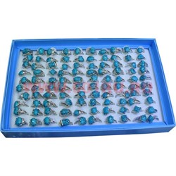 Кольца (M-105) Бирюза 100 шт/упаковка - фото 59461