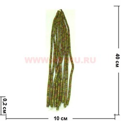 Нитка бусин зеленая яшма "бочонки" цена за 1 нитку - фото 60752