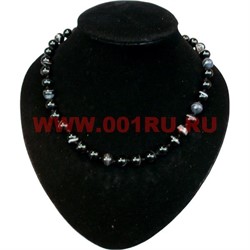 Бусы из черного агата 10 мм - фото 61185