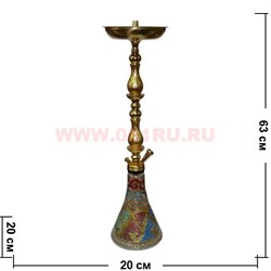 Кальян сирийский 63 см (шахта металл золото роспись) в ассортименте - фото 61917
