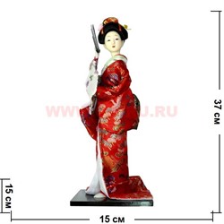 Гейша фигурка 37 см (фарфор, текстиль) в ассортименте - фото 62298