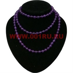 Бусы 125 см из аметиста 8 мм - фото 62513