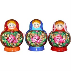 Матрешка десятка 15 см Круглая в ассортименте - фото 65027