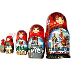 Матрешка пятерка "Москва" в ассортименте - фото 65059