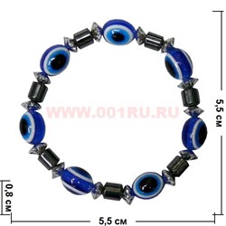 Амулет от сглаза браслет пластик+гематит 12 шт/упаковка - фото 65541