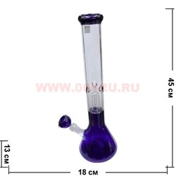Бонг стеклянный (5мм) GB-8 цветной прозрачный 45 см - фото 66503