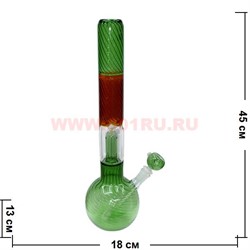 Бонг стеклянный (5мм) WP-1025 цветной 45 см - фото 66511