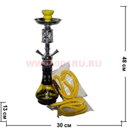 Кальян средний на 2 трубки (F1127R) 48 см, цвета в ассортименте, 12 шт/кор - фото 67483