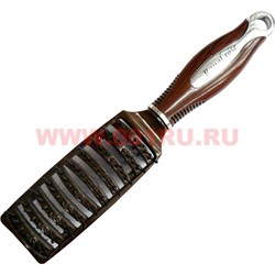 Расческа Royal Rose (9907-BW) двусторонняя коричневая 12 шт/упаковка - фото 72050