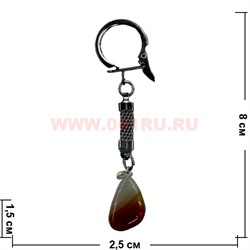 Брелок из сердолика разных форм 10 шт/связка - фото 74490