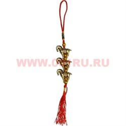 Подвеска "3 лошадки" под бронзу 10 шт/связка - фото 75070
