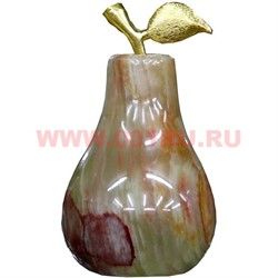 Груша из оникса 9 см (2х3 дюйма), цвета камня (прожилки и т.д.) в ассортименте - фото 76941