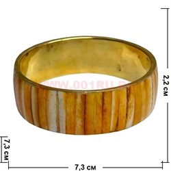 Браслет индийский из латуни и кости, желтый - фото 77142