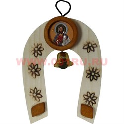 Оберег подкова христианская с колокольчиком средняя - фото 78917