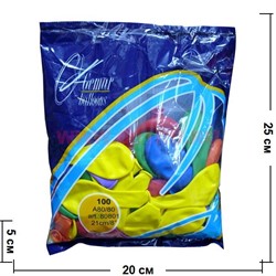 Шарики надувные (AM50) 13см 100 шт красный 32 "металлик" - фото 79078