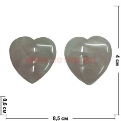 Сердце из розового кварца 4 см, цена за 2 штуки - фото 80685