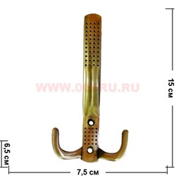 Крючок мебельный трехрожковый (11) "бронза", цена за 300 шт\кор - фото 81048