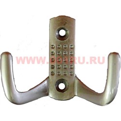 Крючок мебельный двухрожковый (арт.10) "матовый хром" 100 шт/упаковка - фото 81106