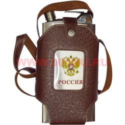 Фляга "Россия" 35 унций походная с ремешком - фото 83803