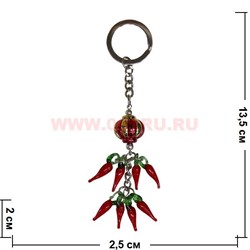 Брелок Феншуй с перцами "красно-золотой" 10 шт/связка - фото 85478