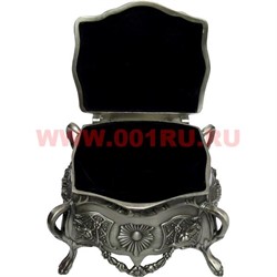 Шкатулка мельхиор на ножках большая (723) - фото 85961