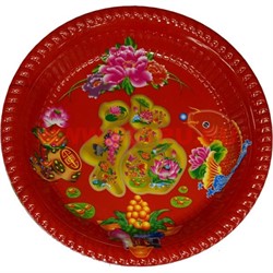 Поднос (блюдо) пластмассовый с рисунками круглый 30 см - фото 86385
