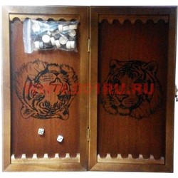 Нарды из дуба 1 размер 40 см в коже - фото 90913