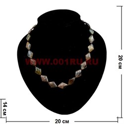 Бусы из коричневого агата "Ромб" - фото 91425