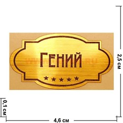 Наклейка на статуэтку "Оскар" оптом "Гений" - фото 92185