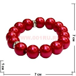 Браслет "Майорка" красный со стразами, цена за 12 шт/уп - фото 93176