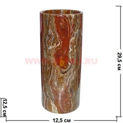 Ваза из оникса "цилиндр" 30 см (толстая) 4х12 дюйма - фото 93659
