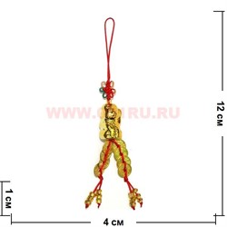 Подвеска Фэншуй "кот манэки золотой с монетами" 10 шт/связка - фото 94029