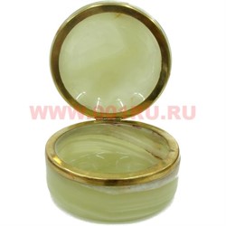 Шкатулка из оникса круглая (4 дюйма) - фото 95321