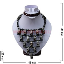 Колье из кости в виде колечек с узорами (Индия) - фото 96427
