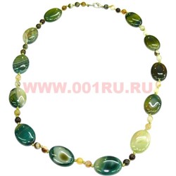 Бусы из натур.агата 60 см салатовый цвет - фото 97263