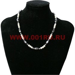 Бусы из гематита + майорка - фото 97310