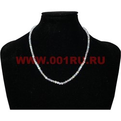 Бусы граненые молочные 4 мм - фото 97415
