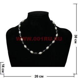 Бусы из гематита и майорки овальные - фото 97444