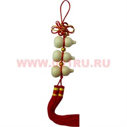 Подвеска Феншуй "3 тыквы Ву Лу" из дерева 10 шт/связка - фото 97603