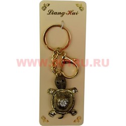 Брелок со стразами "Черепаха" с карабином ножки двигаются - фото 97789
