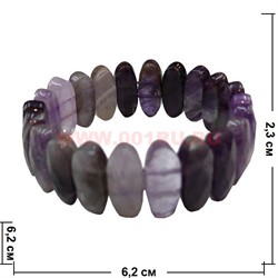 Браслет из граненных овалов из аметиста темного - фото 98136