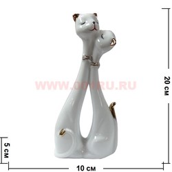 Пара кошечек "Нежность" 20см (белые), белый фарфор - фото 98386