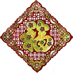 Денежная салфетка "иероглиф фу" резная 26 см квадратная - фото 98808