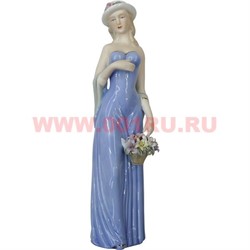 Девушка с корзиной цветов (002) 30 см, фарфор - фото 98916