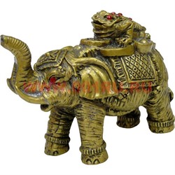 Нецке, жабка на слонике (хобот вверх) 8,5 см - фото 99581