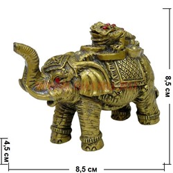 Нецке, жабка на слонике (хобот вверх) 8,5 см - фото 99582