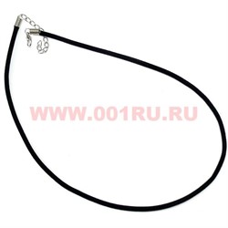 Шнурок бархатный 45 см 100 шт широкий на шею цена за упаковку - фото 99591